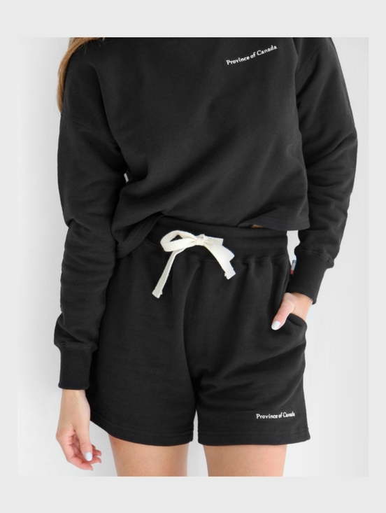 Province Of Canada Tops - Province of Canada French Terry Crop Sweatshirt Cotton Black Size Small